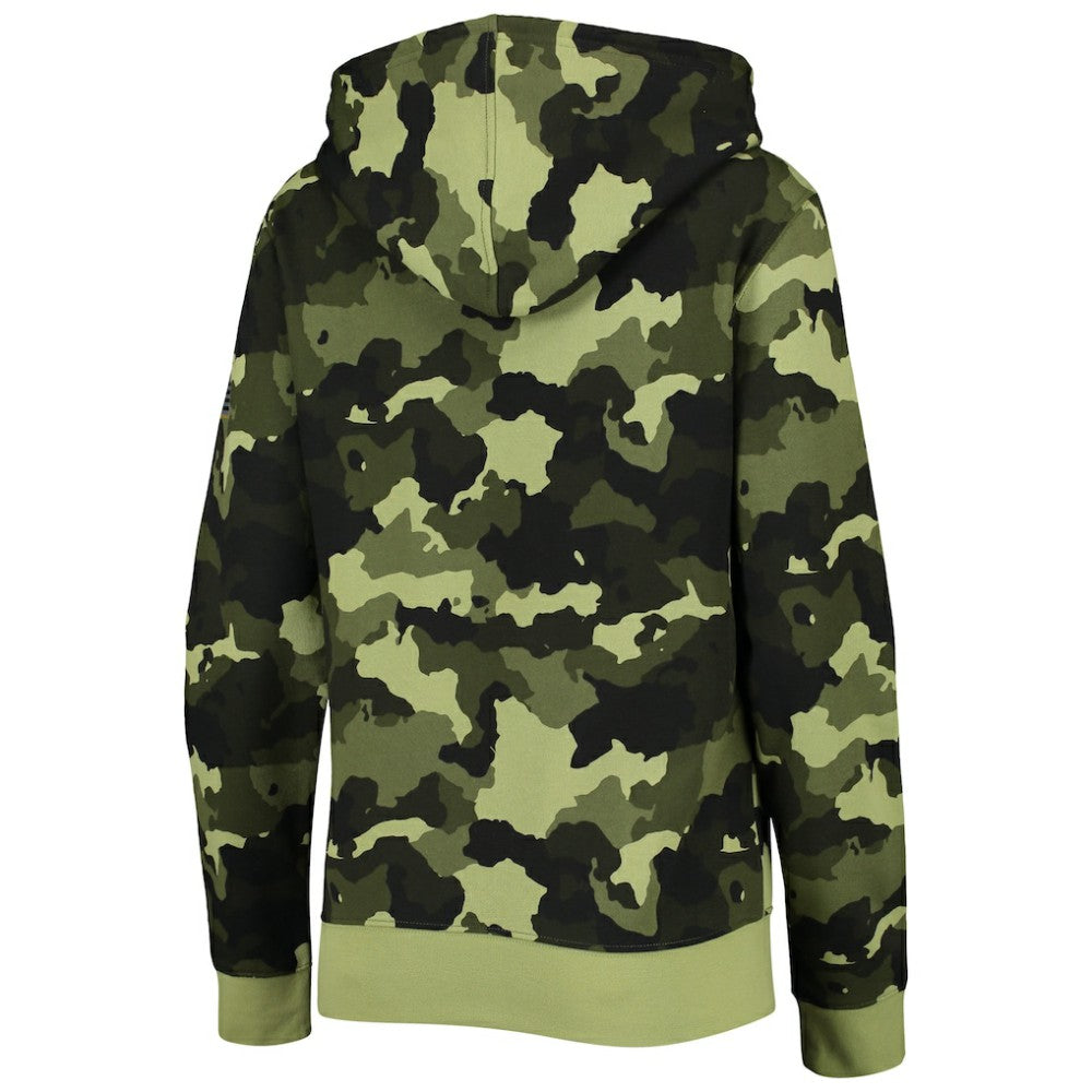 Chicago Cubs Women's 2022 MLB Armed Forces Day Camo Full-Zip Hoodie Green