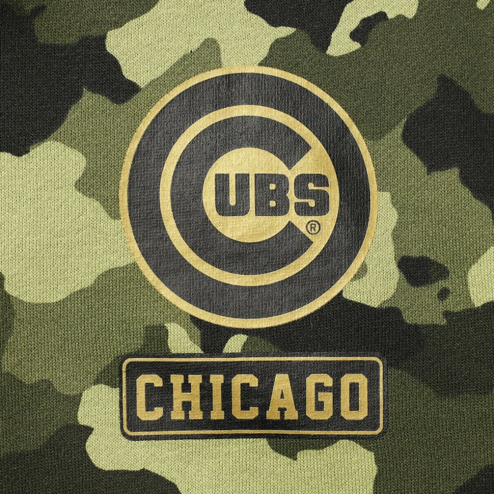 Chicago Cubs Women's 2022 MLB Armed Forces Day Camo Full-Zip Hoodie Green