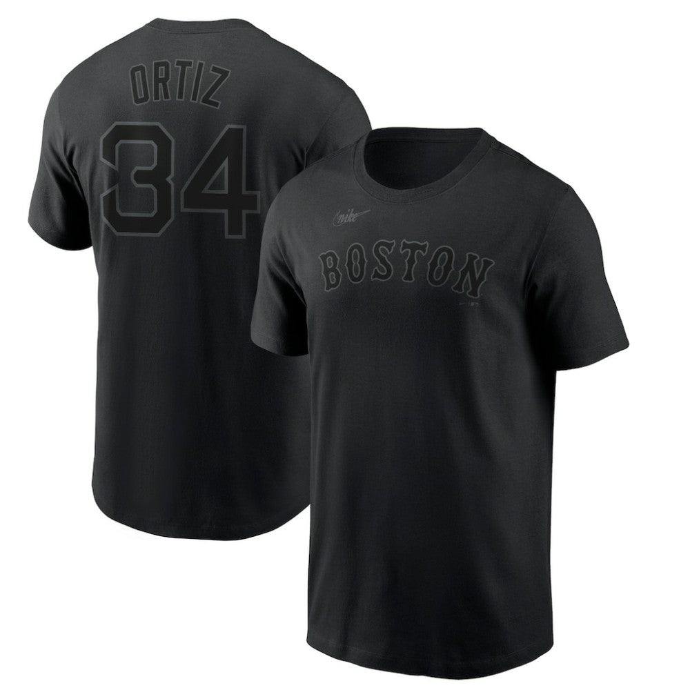 David Ortiz Boston Red Sox Name & Number T-Shirt Black