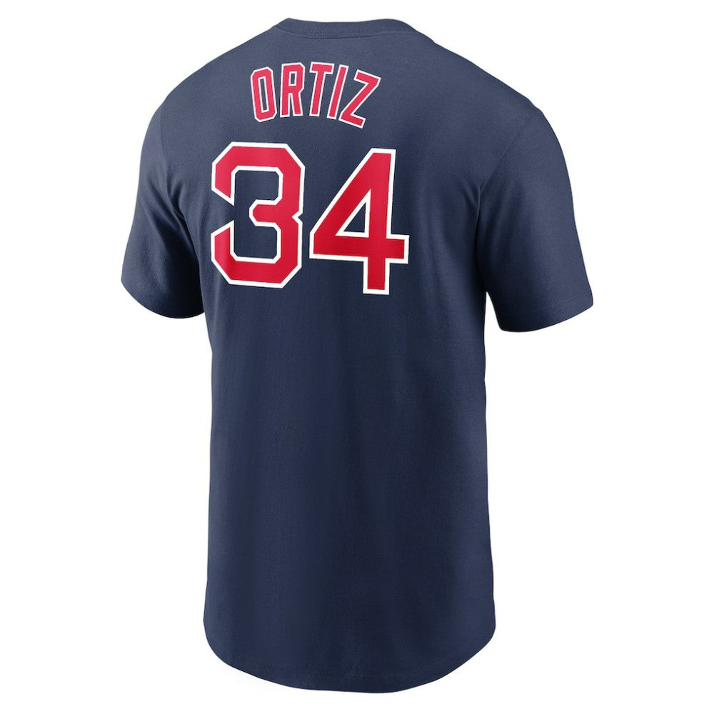 David Ortiz Boston Red Sox Name & Number Logo T-Shirt Navy