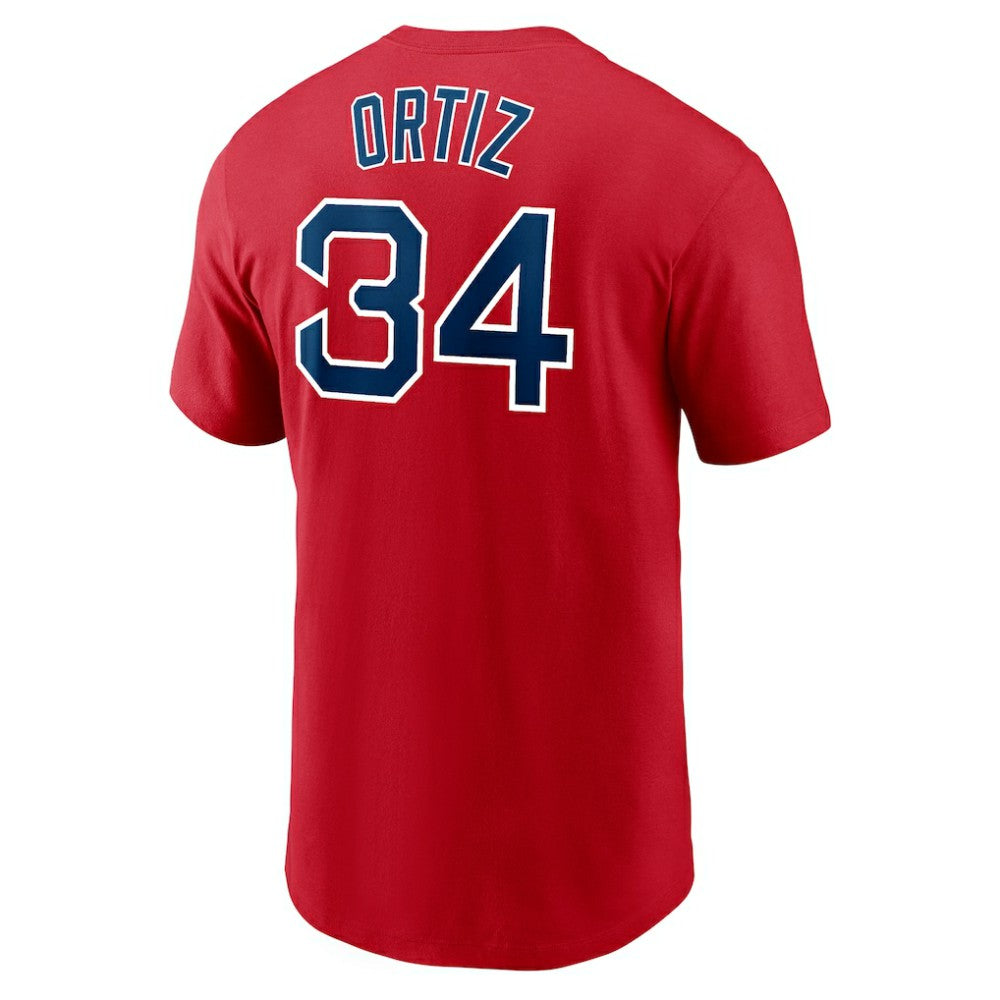 David Ortiz Boston Red Sox Name & Number T-Shirt Red