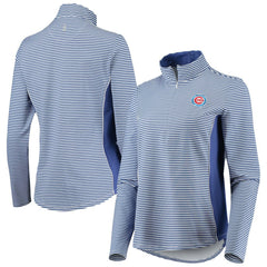 Chicago Cubs Tommy Bahama Women's Aubrey Stripe Block IslandZone Half-Zip Jacket Royal