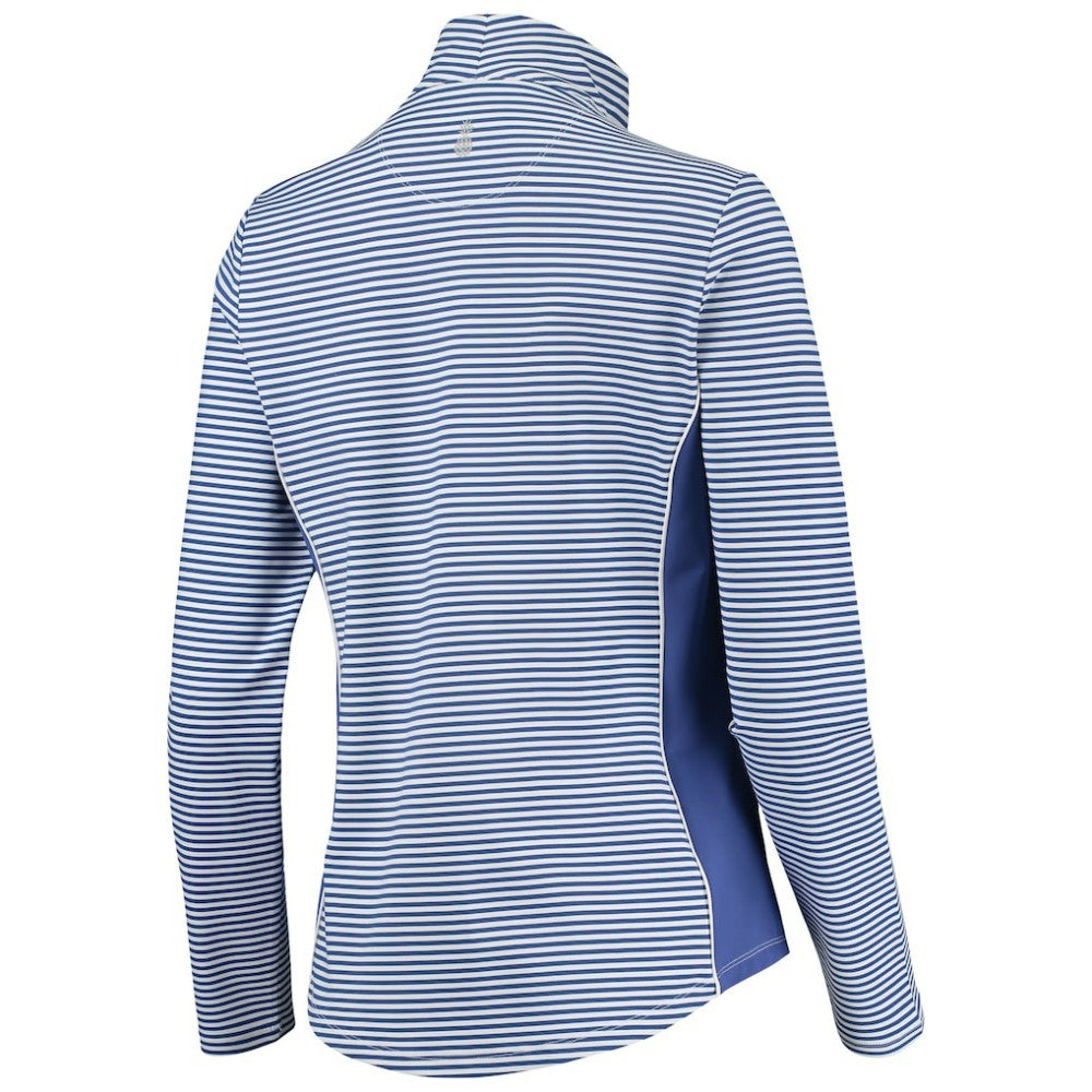 Chicago Cubs Tommy Bahama Women's Aubrey Stripe Block IslandZone Half-Zip Jacket Royal