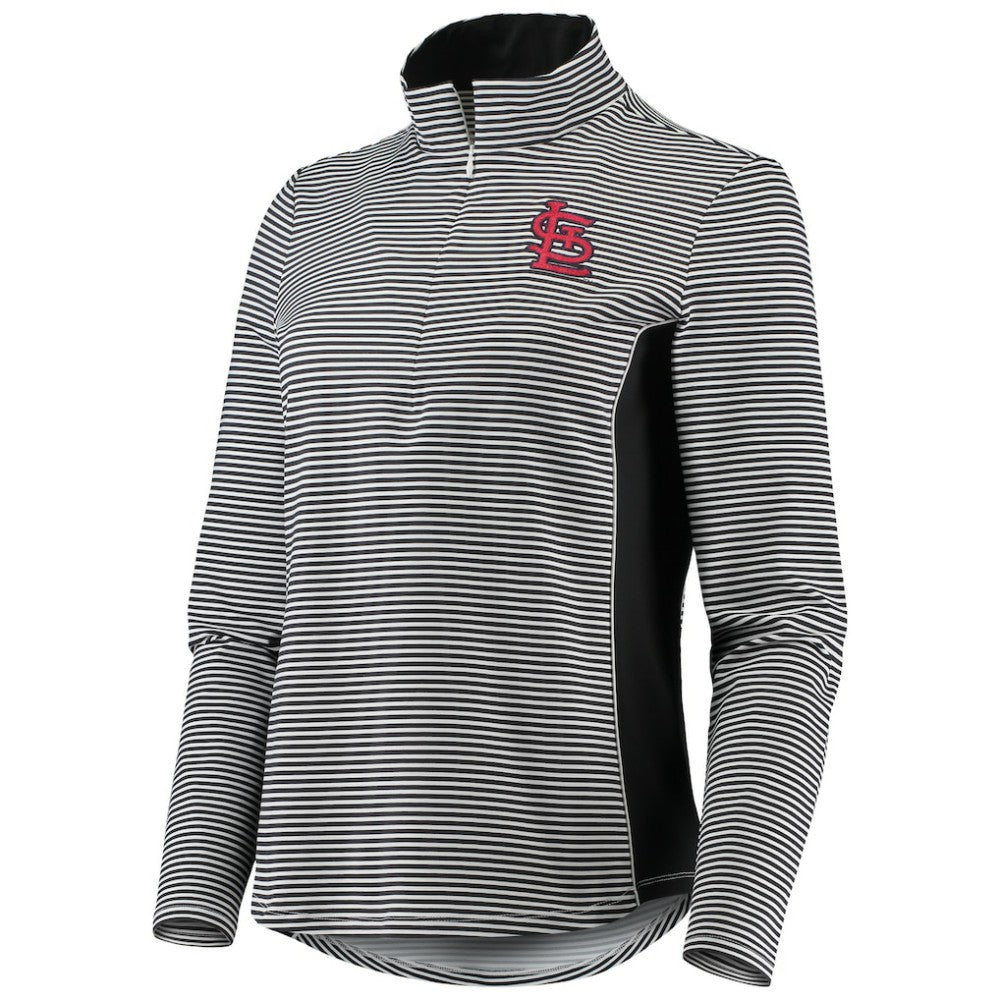 St. Louis Cardinals Tommy Bahama Women's Aubrey Stripe Block IslandZone Half-Zip Jacket Black