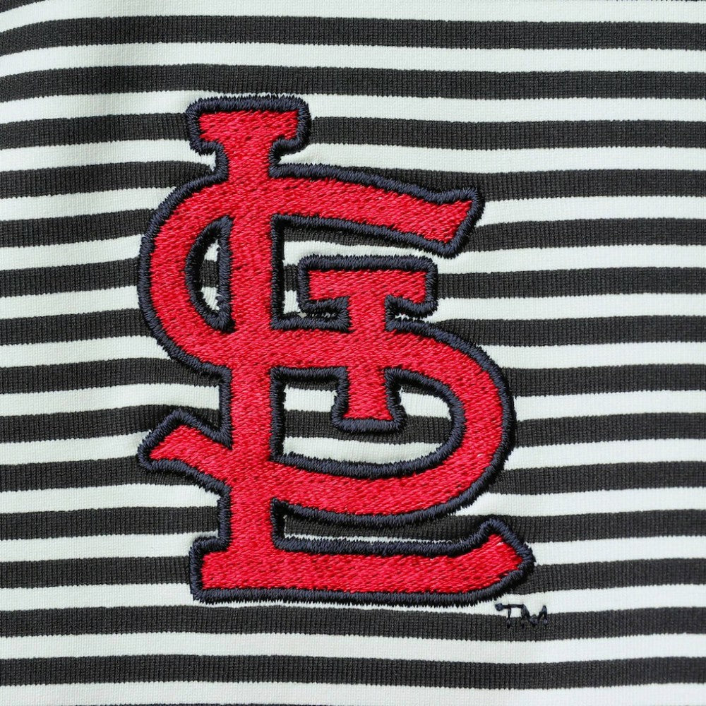 St. Louis Cardinals Tommy Bahama Women's Aubrey Stripe Block IslandZone Half-Zip Jacket Black