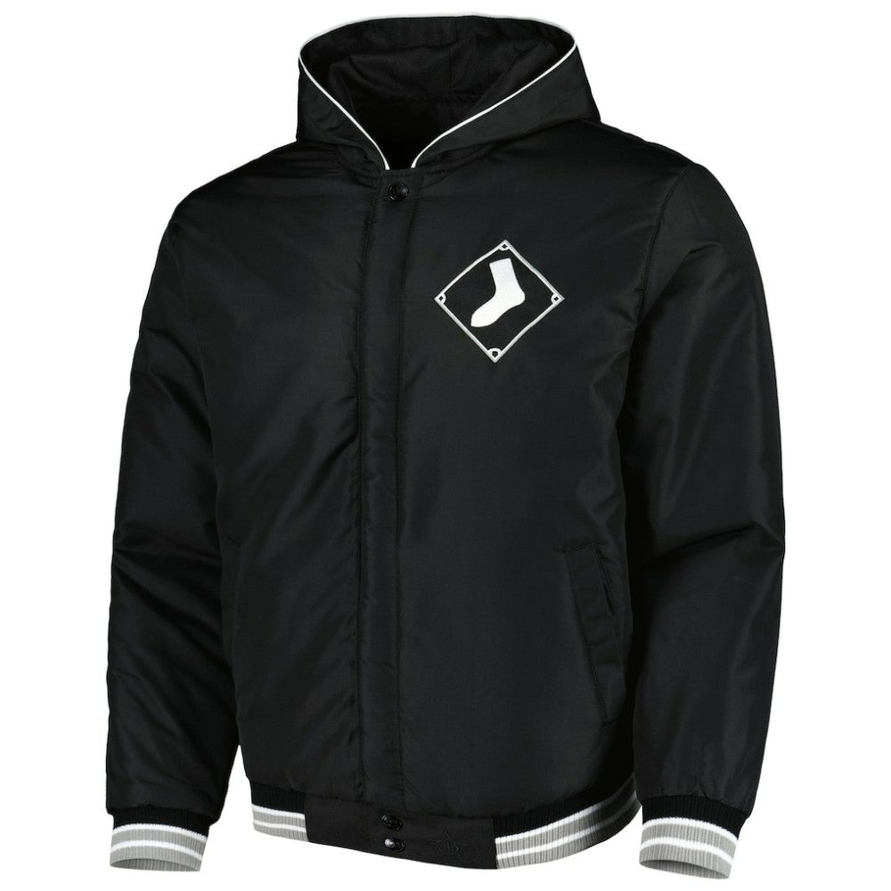 Chicago White Sox JH Design Reversible Fleece Full-Snap Hoodie Jacket Black