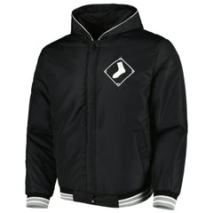 Chicago White Sox JH Design Reversible Fleece Full-Snap Hoodie Jacket Black