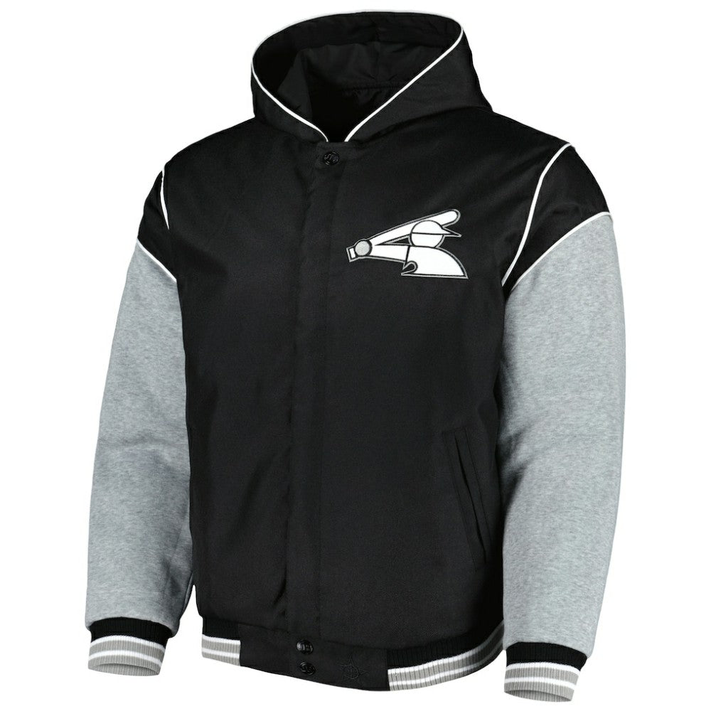Chicago White Sox JH Design Reversible Fleece Full-Snap Hoodie Jacket Black