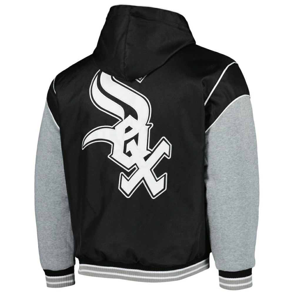 Chicago White Sox JH Design Reversible Fleece Full-Snap Hoodie Jacket Black