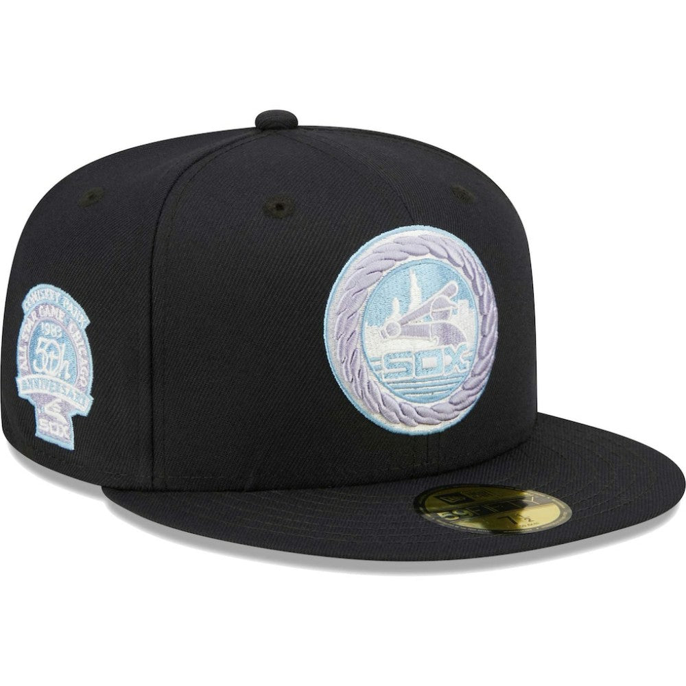 Chicago White Sox 50th Anniversary 1983 MLB All-Star Game Lavender Undervisor 59FIFTY Fitted Hat Navy