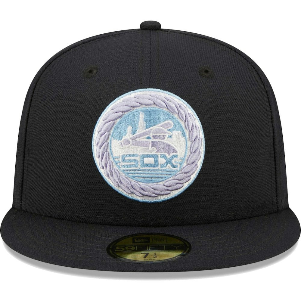Chicago White Sox 50th Anniversary 1983 MLB All-Star Game Lavender Undervisor 59FIFTY Fitted Hat Navy