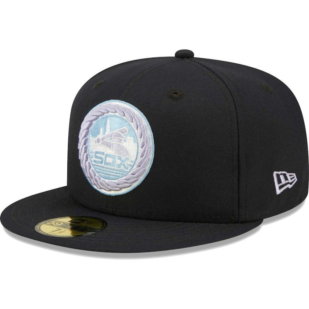 Chicago White Sox 50th Anniversary 1983 MLB All-Star Game Lavender Undervisor 59FIFTY Fitted Hat Navy