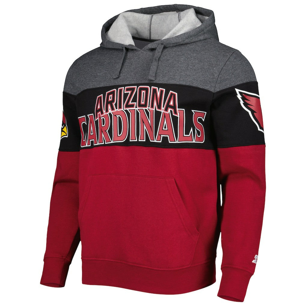 Arizona Cardinals Starter Extreme Pullover Hoodie - Heather Charcoal/Cardinal on sale