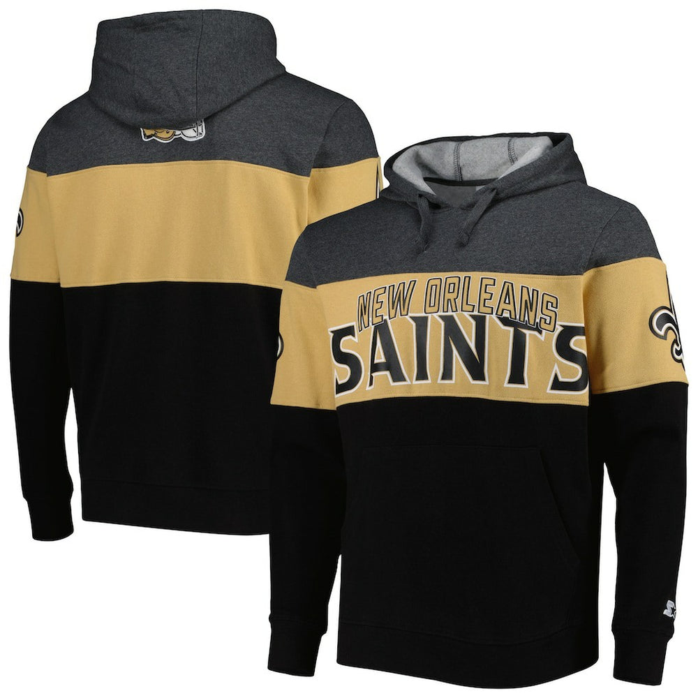 New Orleans Saints Starter Extreme Pullover Hoodie - Black/Heather Gray sale
