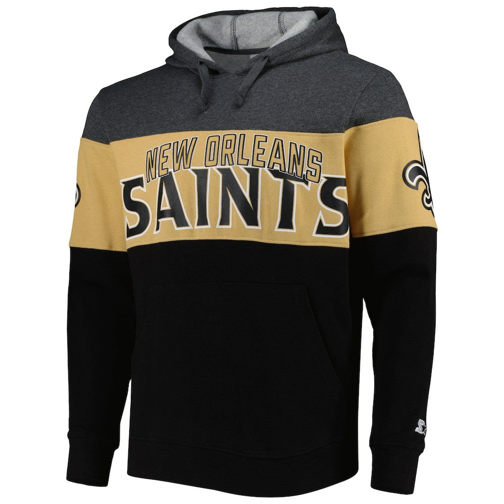 New Orleans Saints Starter Extreme Pullover Hoodie - Black/Heather Gray sale