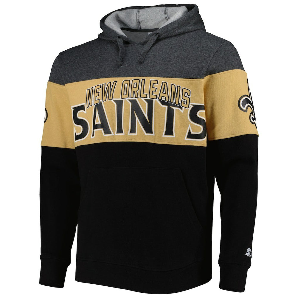 New Orleans Saints Starter Extreme Pullover Hoodie - Black/Heather Gray sale