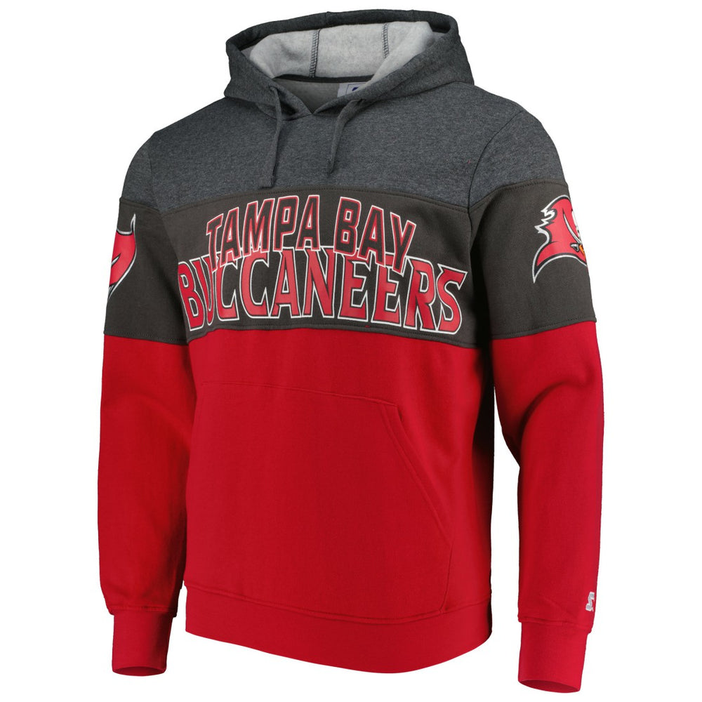 Tampa Bay Buccaneers Starter Extreme Pullover Hoodie - Heather Charcoal/Red online