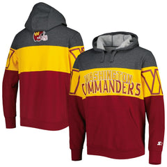 Washington Commanders Starter Extreme Pullover Hoodie - Heather Charcoal/Burgundy sale