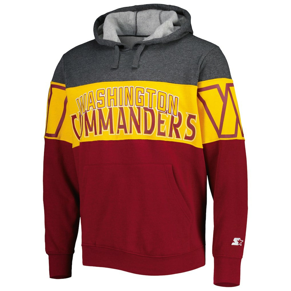 Washington Commanders Starter Extreme Pullover Hoodie - Heather Charcoal/Burgundy sale