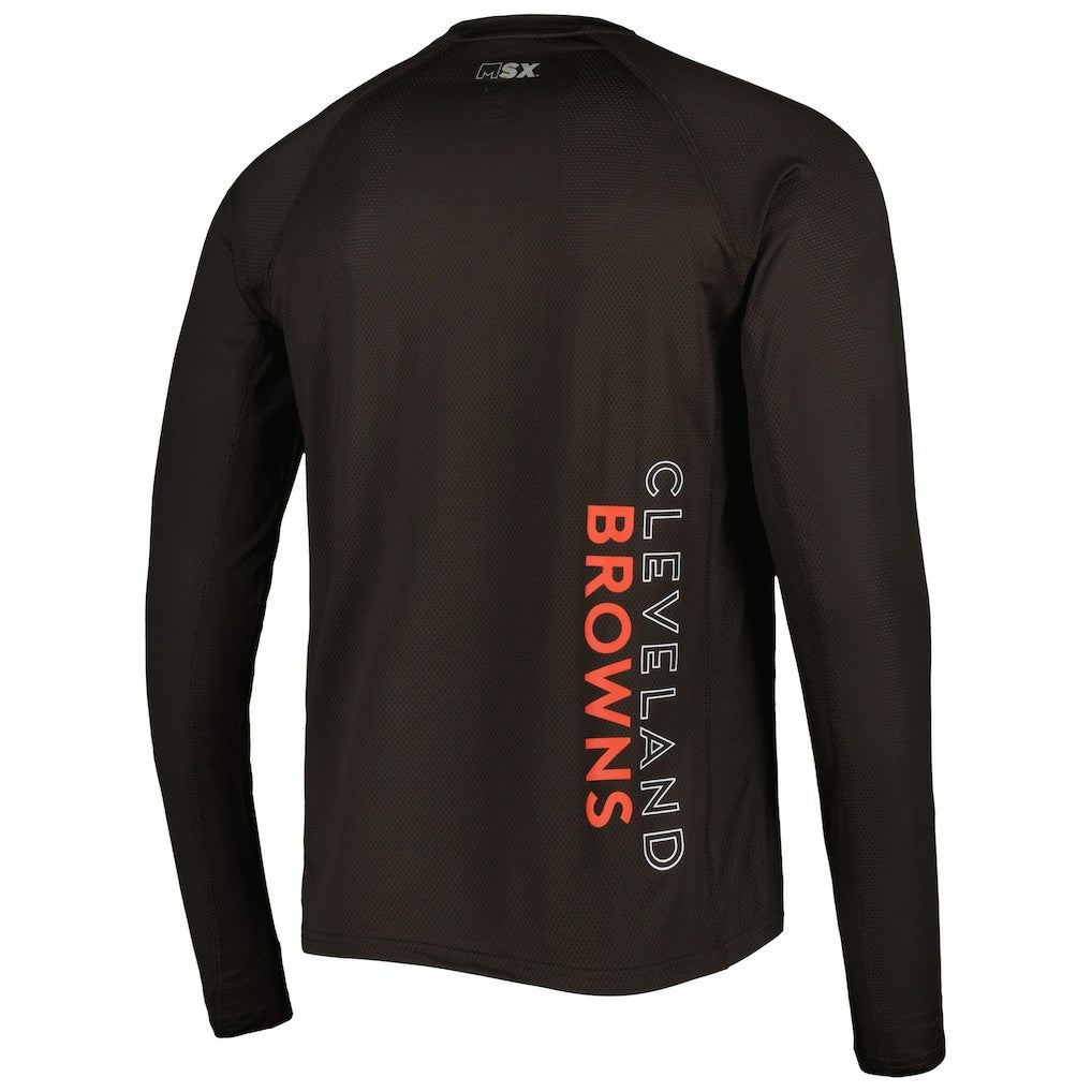Cleveland Browns MSX by Michael Strahan Interval Long Sleeve Raglan T-Shirt - Brown on sale