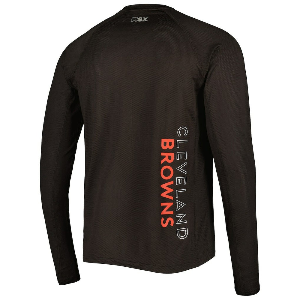 Cleveland Browns MSX by Michael Strahan Interval Long Sleeve Raglan T-Shirt - Brown on sale