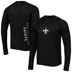 New Orleans Saints MSX by Michael Strahan Interval Long Sleeve Raglan T-Shirt - Black discount
