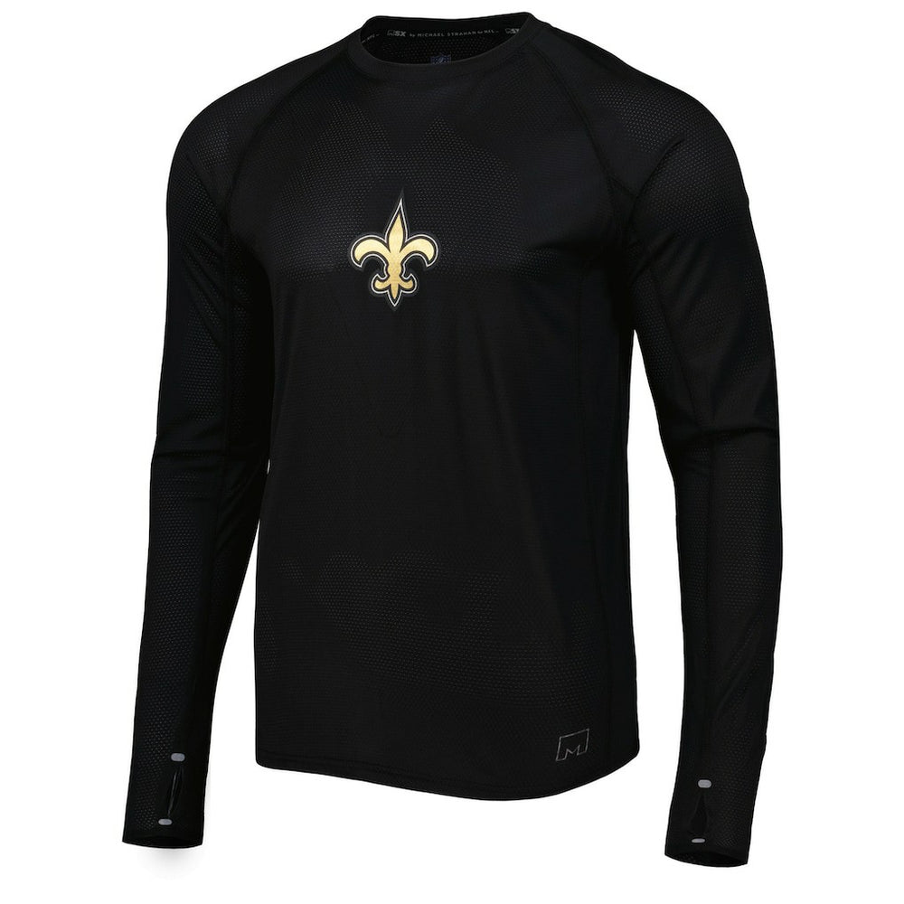 New Orleans Saints MSX by Michael Strahan Interval Long Sleeve Raglan T-Shirt - Black discount