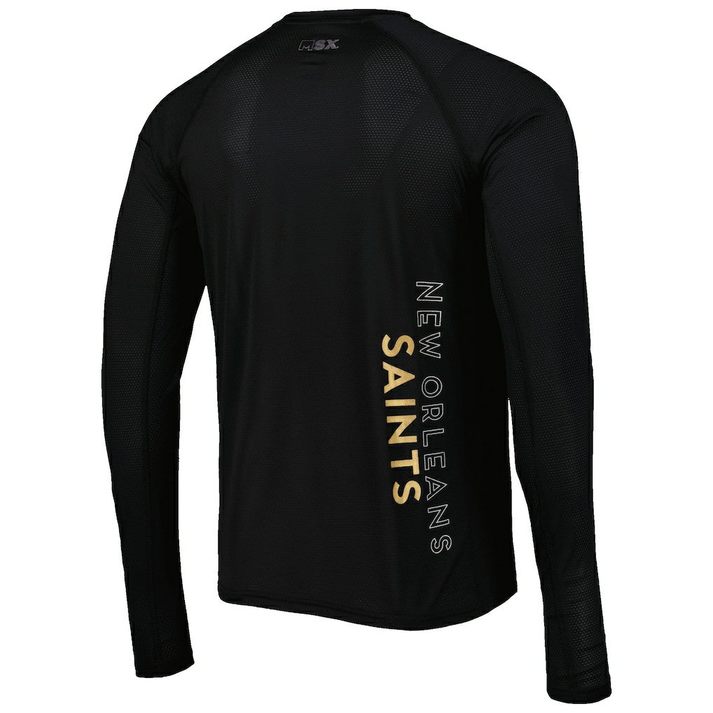 New Orleans Saints MSX by Michael Strahan Interval Long Sleeve Raglan T-Shirt - Black discount