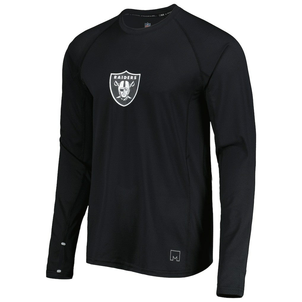 Las Vegas Raiders MSX by Michael Strahan Interval Long Sleeve Raglan T-Shirt - Black sale