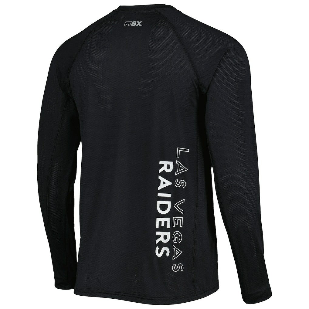 Las Vegas Raiders MSX by Michael Strahan Interval Long Sleeve Raglan T-Shirt - Black sale