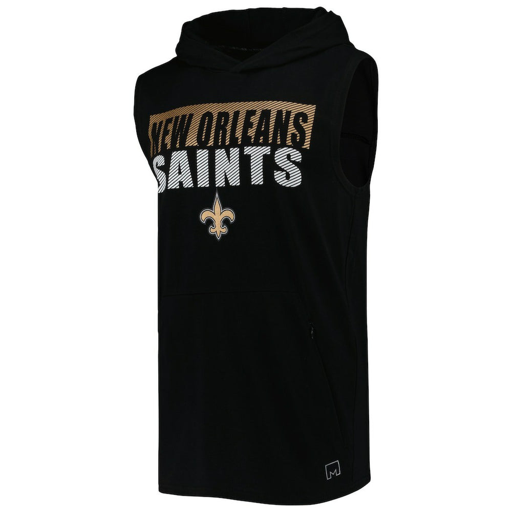 New Orleans Saints MSX by Michael Strahan Relay Sleeveless Pullover Hoodie - Black sale