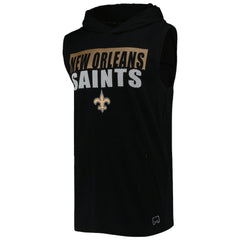 New Orleans Saints MSX by Michael Strahan Relay Sleeveless Pullover Hoodie - Black sale