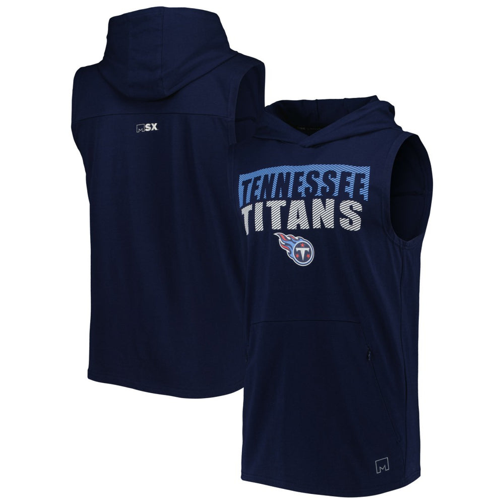 Tennessee Titans MSX by Michael Strahan Relay Sleeveless Pullover Hoodie - Navy discount