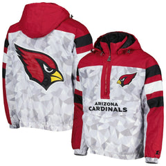 Arizona Cardinals Starter Thursday Night Gridiron Raglan Half-Zip Hooded Jacket - White/Cardinal sale