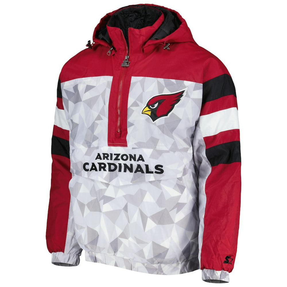 Arizona Cardinals Starter Thursday Night Gridiron Raglan Half-Zip Hooded Jacket - White/Cardinal sale