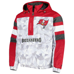 Tampa Bay Buccaneers Starter Thursday Night Gridiron Raglan Half-Zip Hooded Jacket - White/Red discount