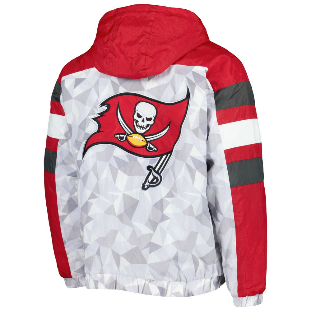 Tampa Bay Buccaneers Starter Thursday Night Gridiron Raglan Half-Zip Hooded Jacket - White/Red discount