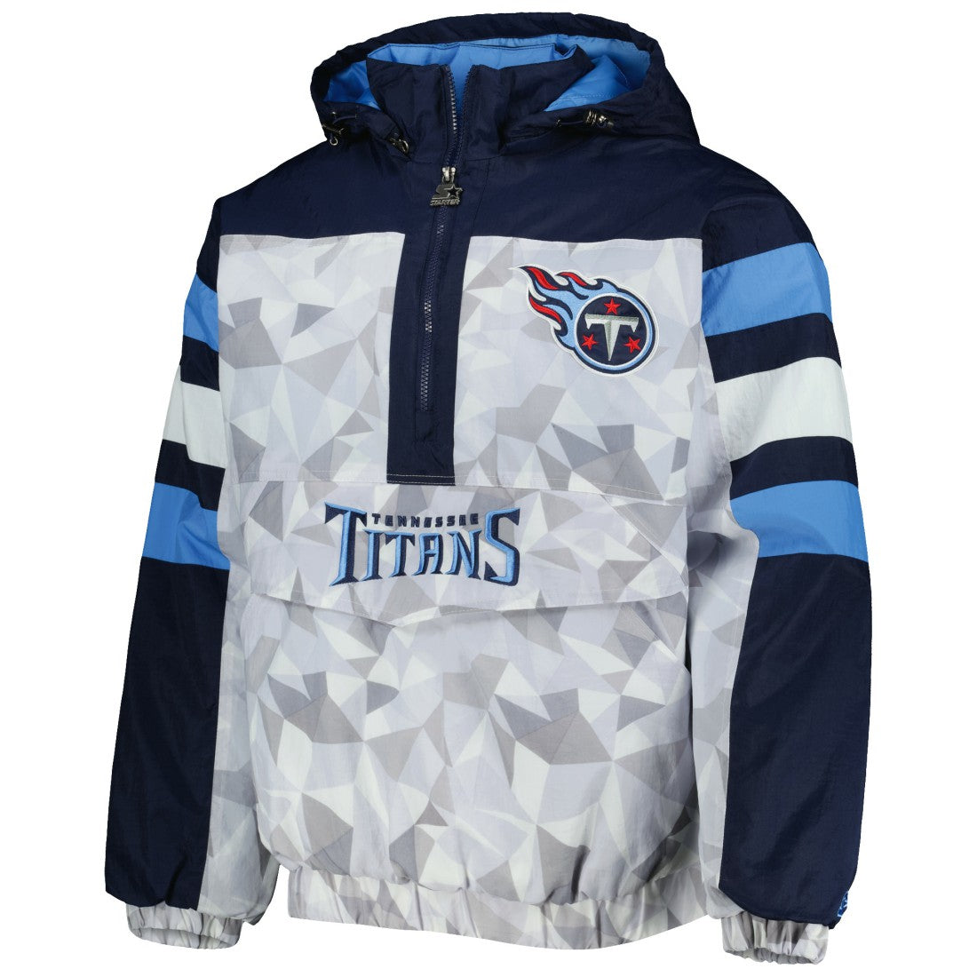 Tennessee Titans Starter Thursday Night Gridiron Raglan Half-Zip Hooded Jacket - White/Navy discount