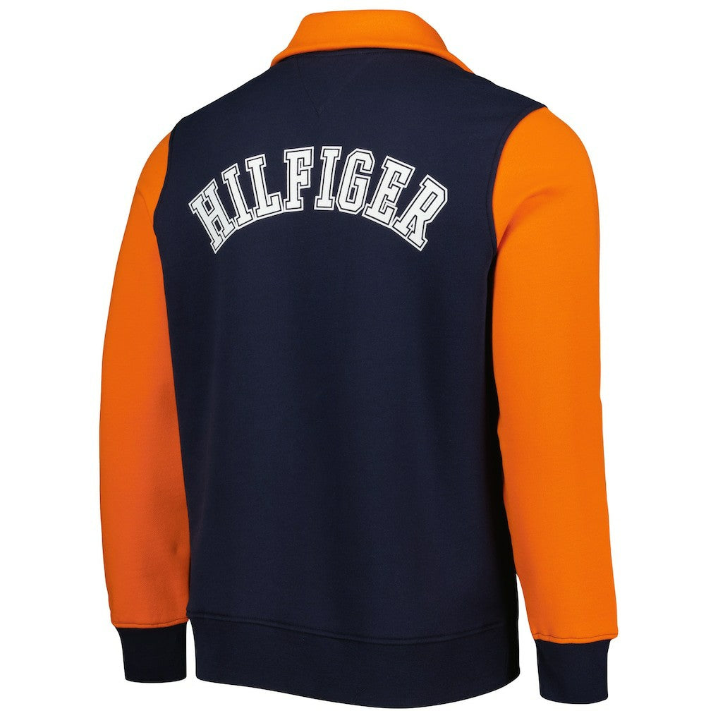 Chicago Bears Tommy Hilfiger Aiden Quarter-Zip Sweatshirt - Navy/Orange cheap