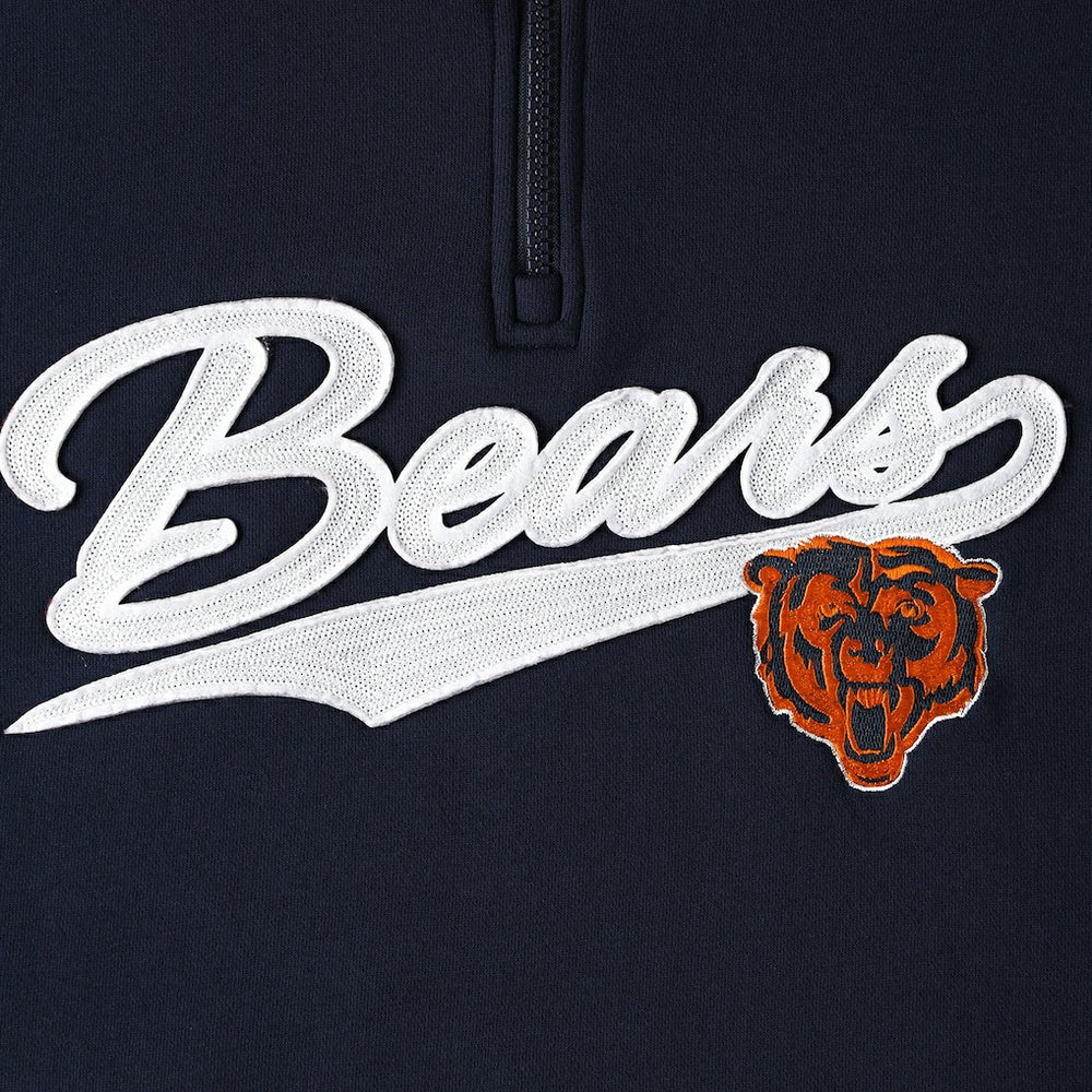 Chicago Bears Tommy Hilfiger Aiden Quarter-Zip Sweatshirt - Navy/Orange cheap