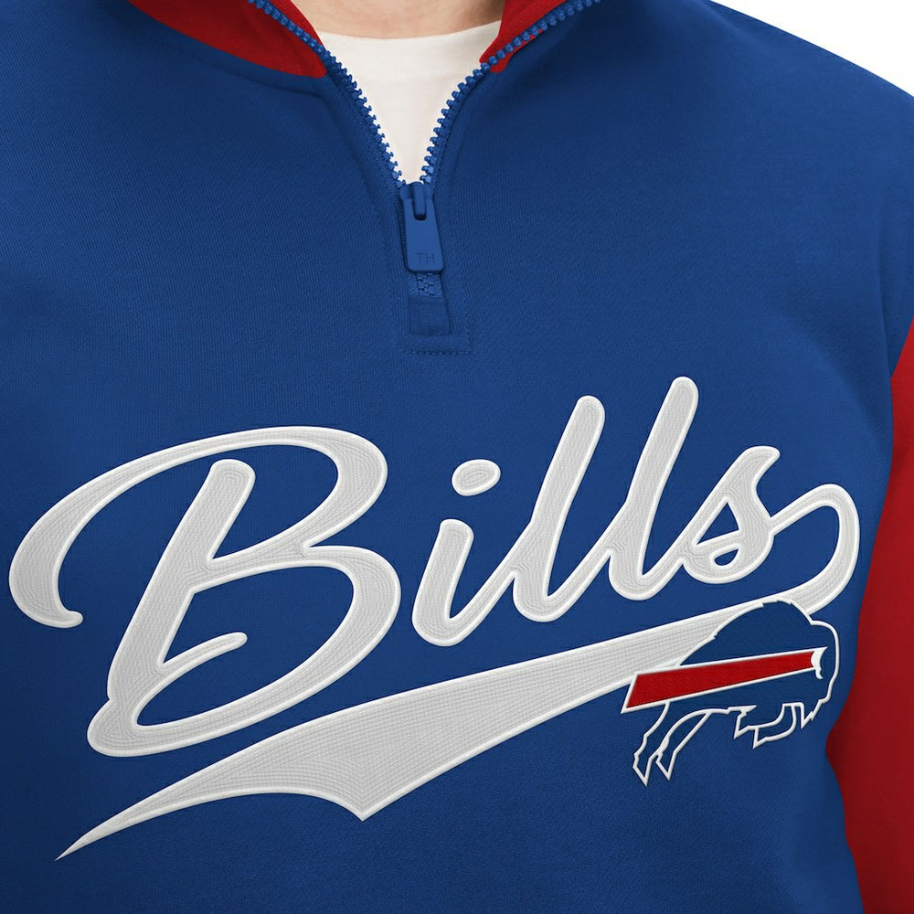 Buffalo Bills Tommy Hilfiger Aiden Quarter-Zip Sweatshirt - Royal/Red on sale