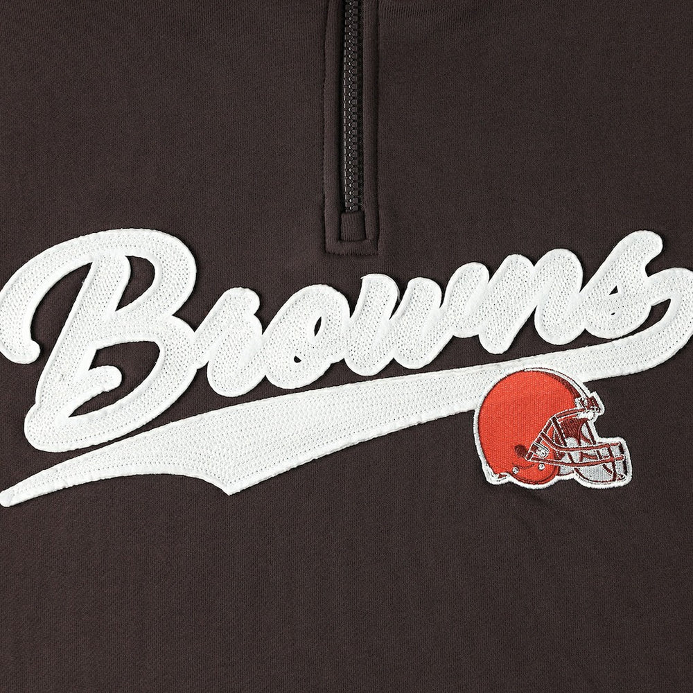 Cleveland Browns Tommy Hilfiger Aiden Quarter-Zip Sweatshirt - Brown/Orange discount