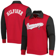 Tampa Bay Buccaneers Tommy Hilfiger Aiden Quarter-Zip Sweatshirt - Red/Pewter for sale