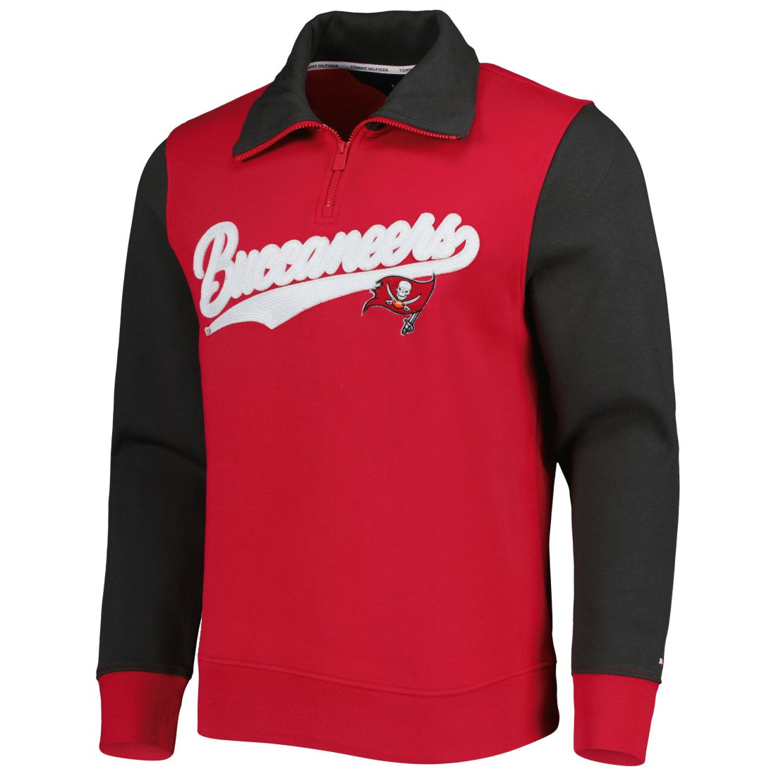 Tampa Bay Buccaneers Tommy Hilfiger Aiden Quarter-Zip Sweatshirt - Red/Pewter for sale