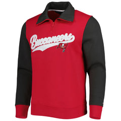 Tampa Bay Buccaneers Tommy Hilfiger Aiden Quarter-Zip Sweatshirt - Red/Pewter for sale