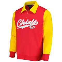 Kansas City Chiefs Tommy Hilfiger Aiden Quarter-Zip Sweatshirt - Red/Gold discount