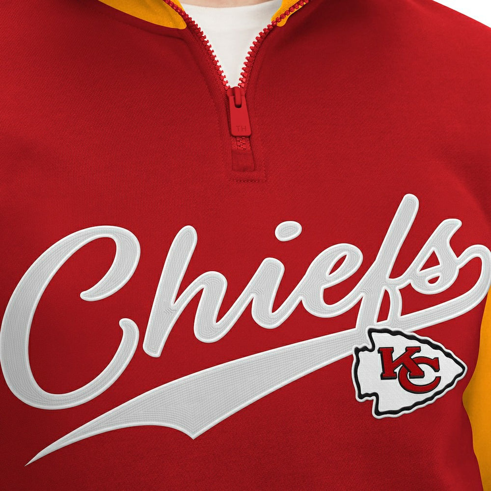 Kansas City Chiefs Tommy Hilfiger Aiden Quarter-Zip Sweatshirt - Red/Gold discount