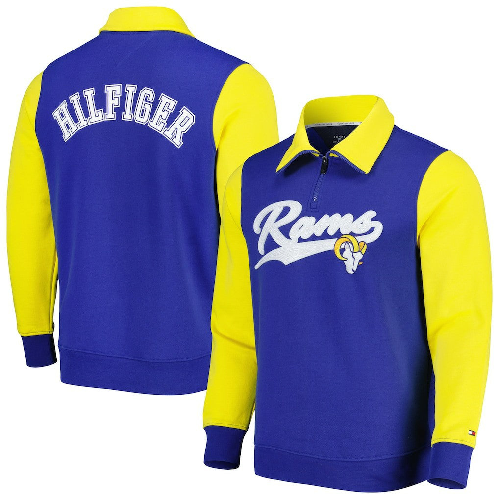 Los Angeles Rams Tommy Hilfiger Aiden Quarter-Zip Sweatshirt - Royal/Gold outlet