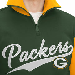 Green Bay Packers Tommy Hilfiger Aiden Quarter-Zip Sweatshirt - Green/Gold sale
