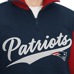 New England Patriots Tommy Hilfiger Aiden Quarter-Zip Sweatshirt - Navy/Red sale